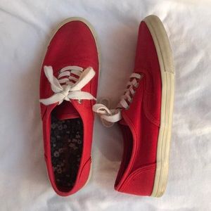 Vintage Red Canvas Sneakers